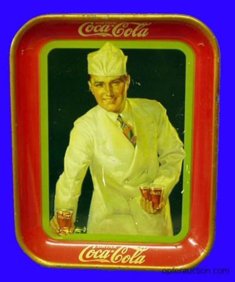 COCA COLA 1928 LITHO TIN SERVING TRAY