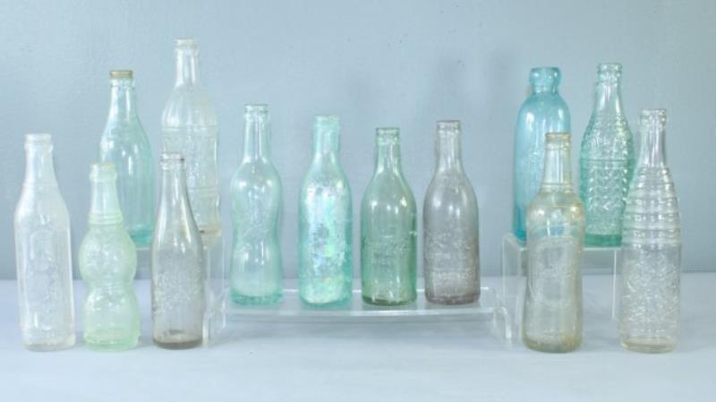 Collection of 13 Early Soda Bottles