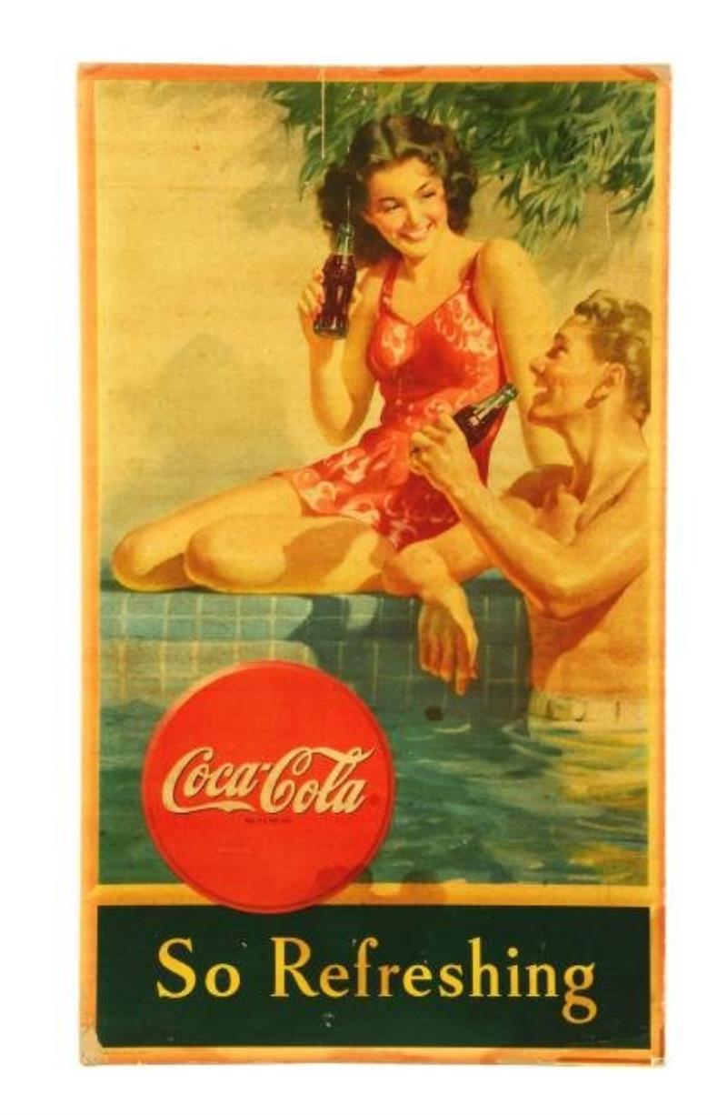 Coca -Cola So Refreshing Cardboard Sign