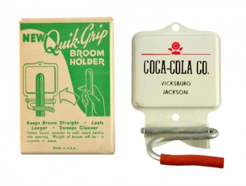 1940's - 1950's Coca - Cola Metal Broom Holder