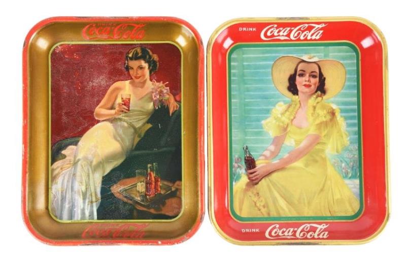 1936 & 1938 Coca-Cola Tin Trays.