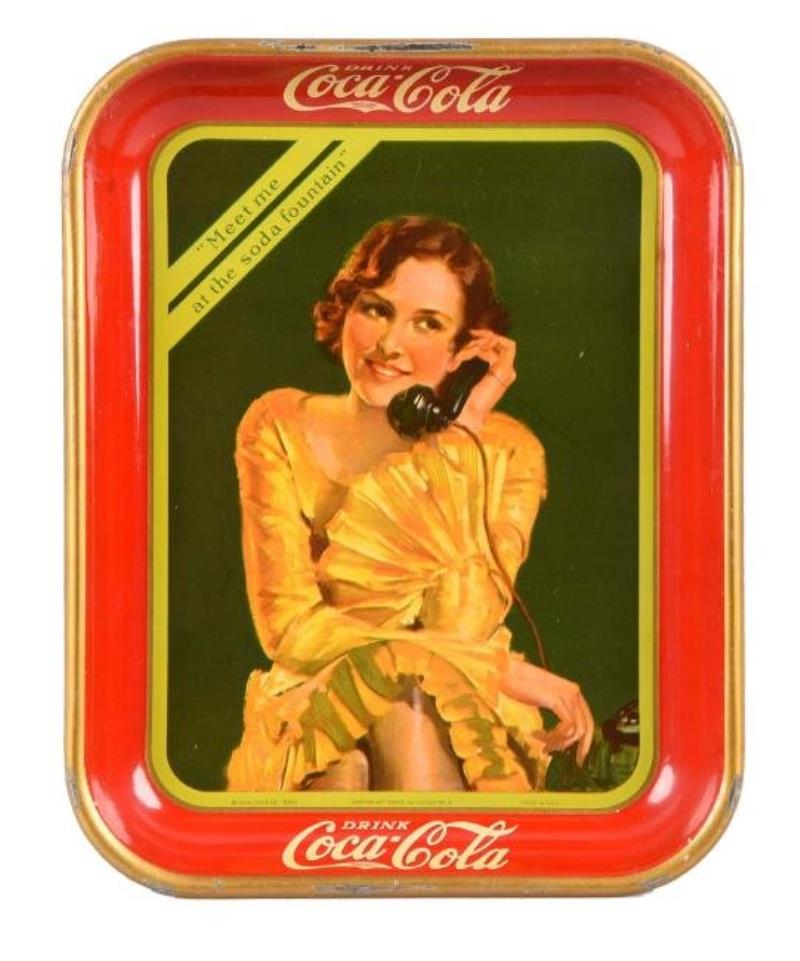 1930 Coca - Cola Soda Fountain Tin Tray