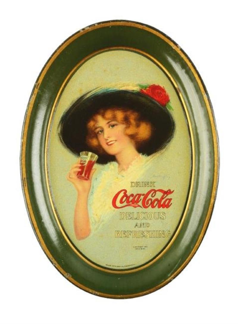 1913 Coca-Cola Delicious & Refreshing Tip Tray.