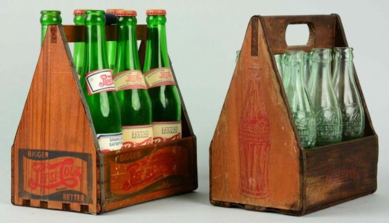 Pepsi & Coca - Cola 6-Pack Wooden Carriers