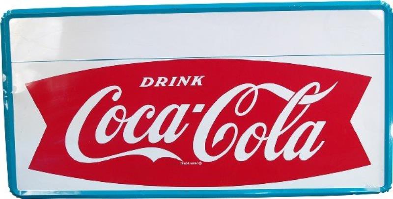 Large Drink Coca Cola Self-Framed Tin Sign