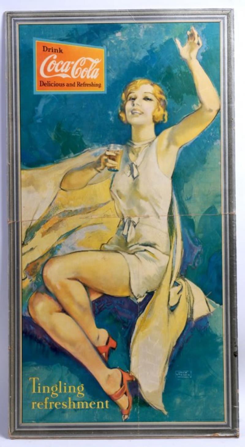 1931 VERTICAL COCA-COLA CARDBOARD POSTER