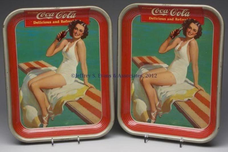 TWO COCA-COLA 1939 SERVING TRAYS