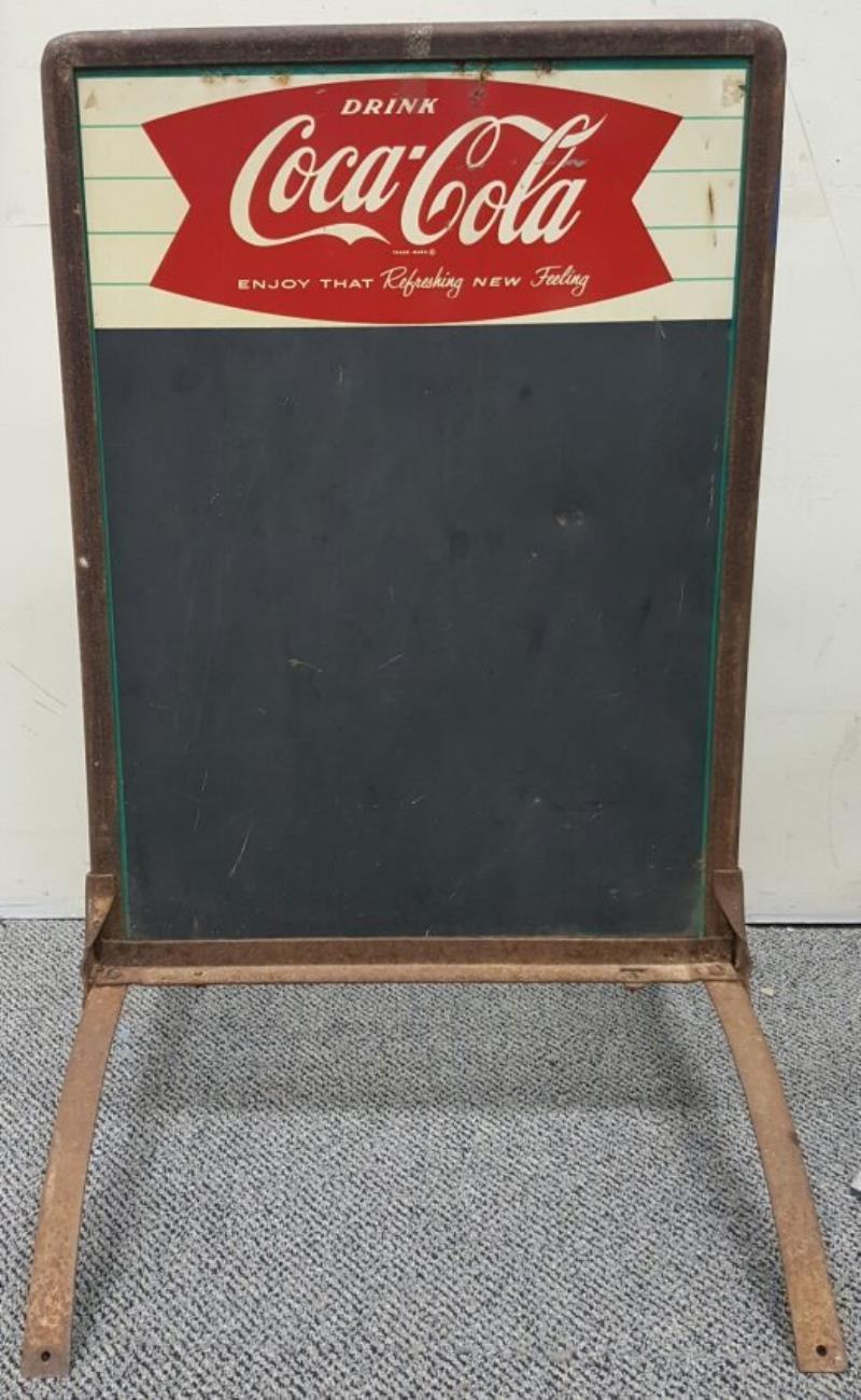 Coca Cola Fishtail Sidewalk Chalkboard Sign