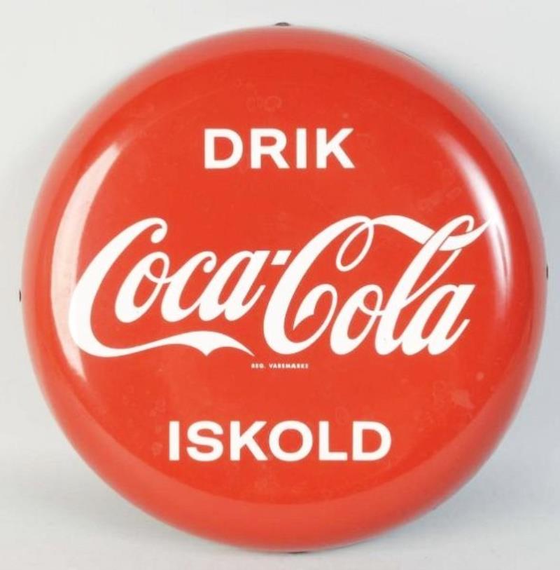 1950s European Porcelain Coca-Cola Button.