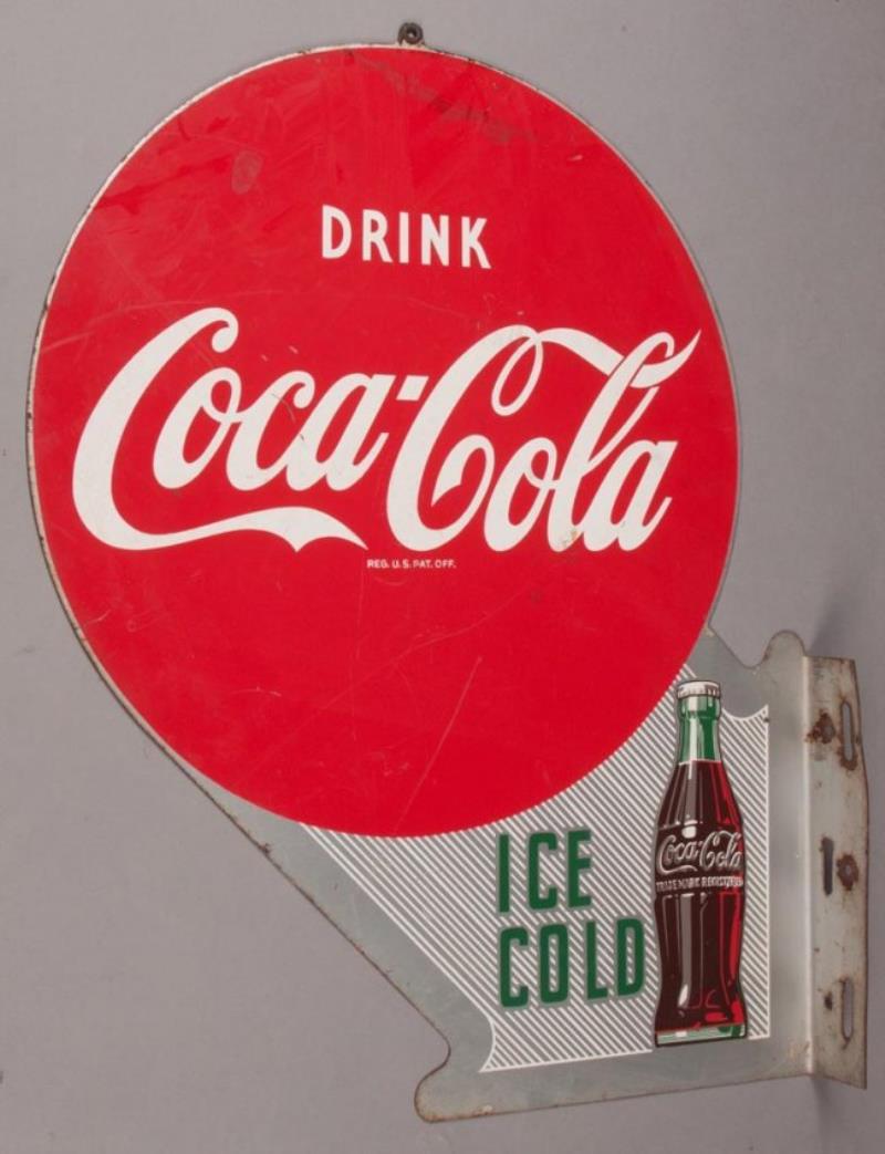 COCA-COLA HEAVY TIN FLANGE SIGN