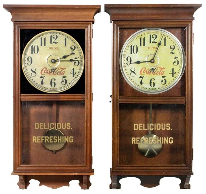 Coca-Cola Victorian Style Clocks (2), c1970's
