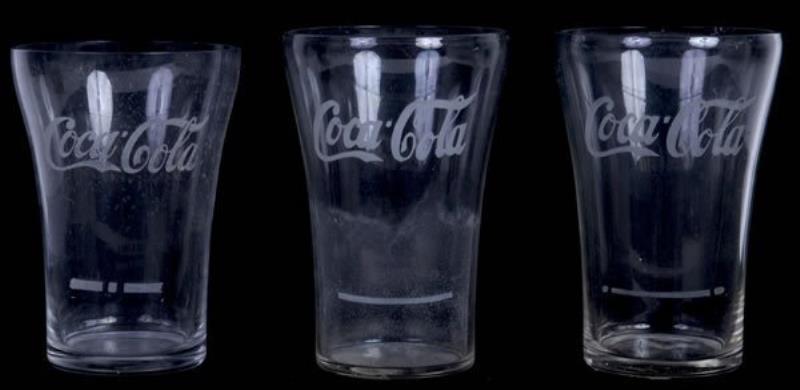 3 1920S COCA-COLA MODIFIED FLARE GLASSES