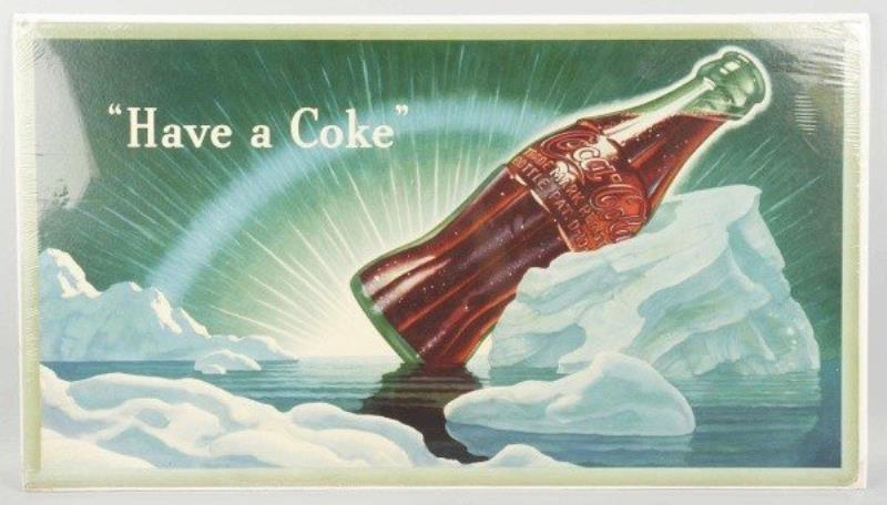 Cardboard Coca-Cola Horizontal Poster with Bottle