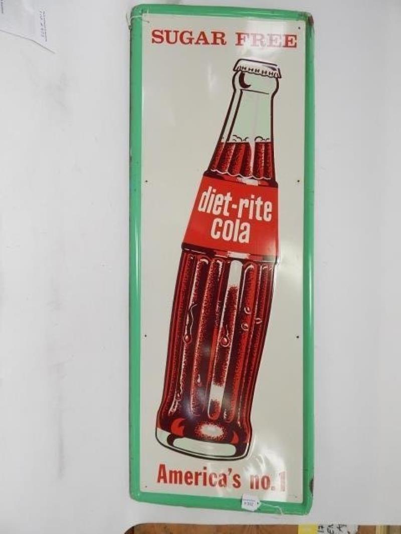 TIN SUGAR FREE DIETRITE COCA COLA SIGN