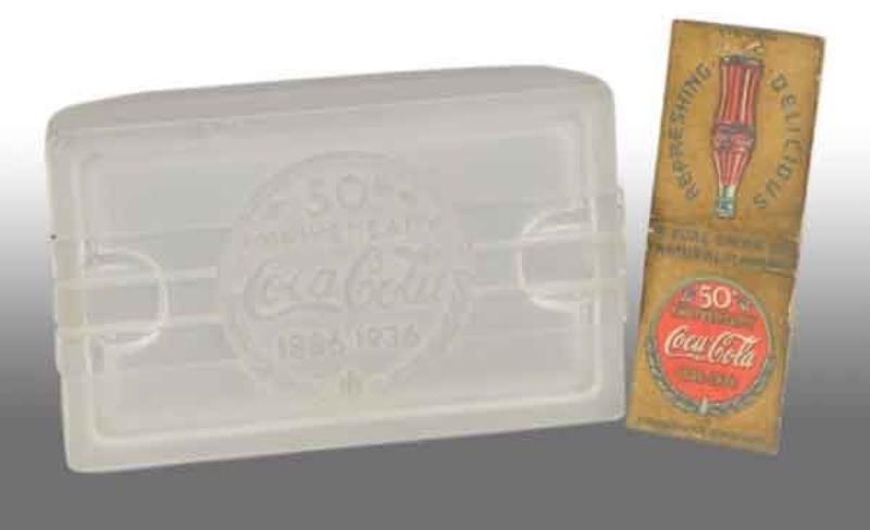 Glass Coca-Cola 50th Anniversary Cigarette Case.