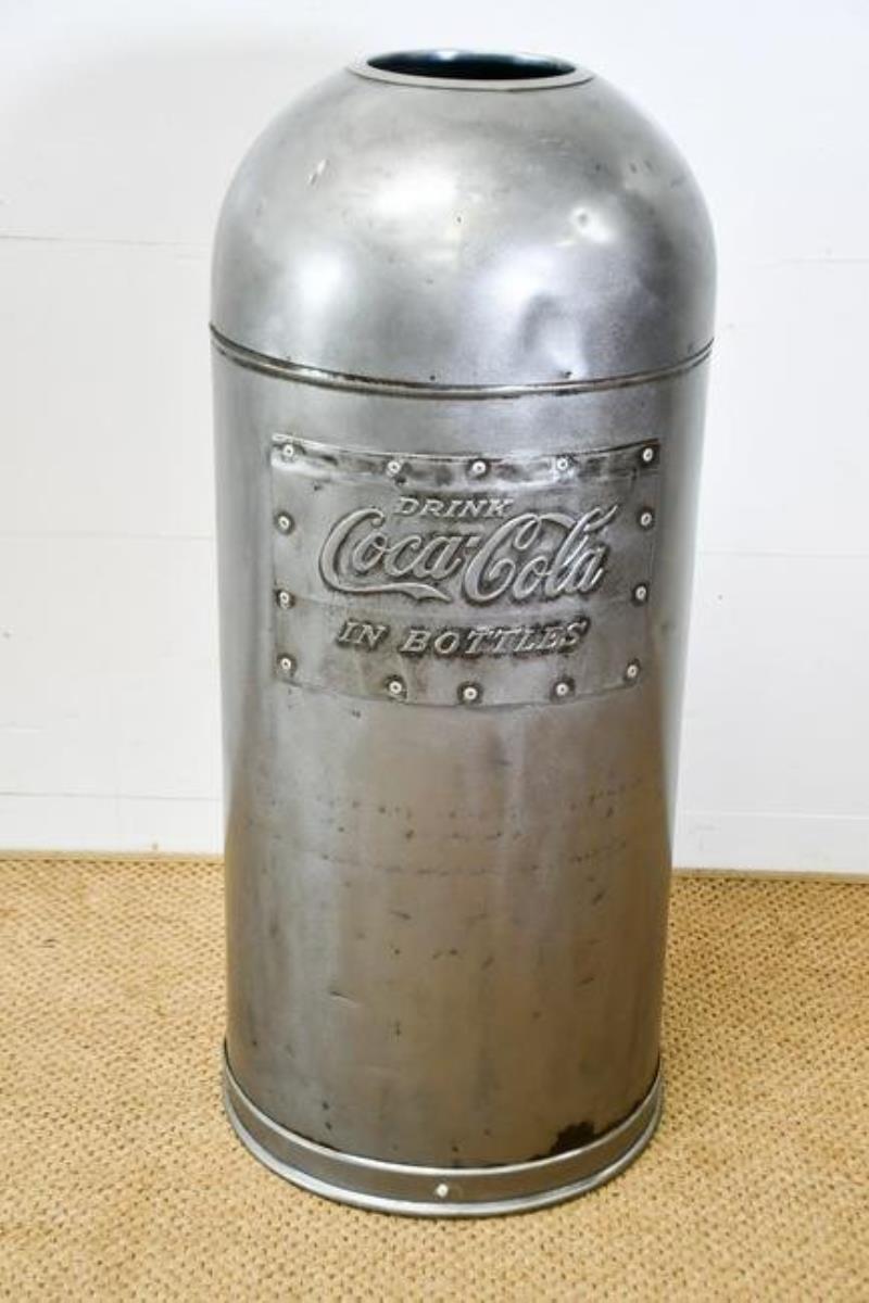 Industrial Waste Can Advertising Coca-Cola 34"H, 16"