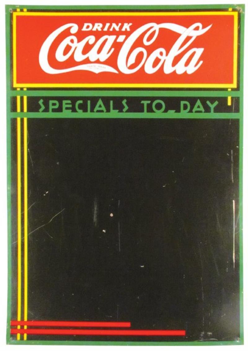 Coca Cola Embossed Tin Menu Board Sign