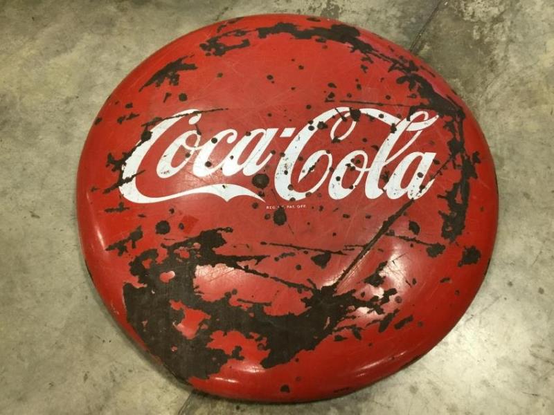 48 Inch Porcelain Coca Cola Button Sign