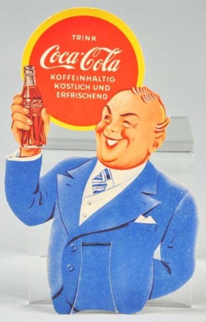 Cardboard German Coca-Cola Bottle Topper.