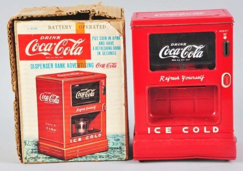 1950s Linemar Coca-Cola Toy Dispenser Bank w/ O/B