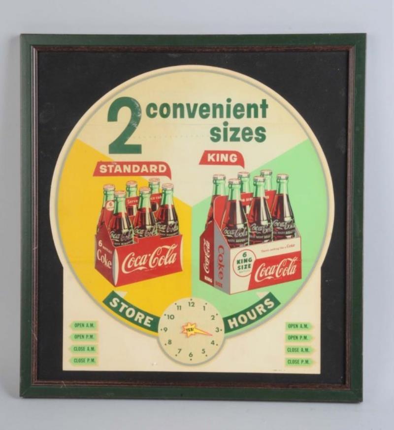 1950's Coca-Cola Store Hours Sign