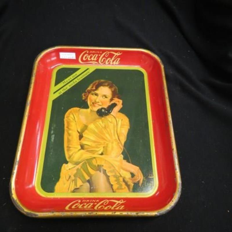 1930 Coca-Cola Serving Tray "Girl with Telephone"