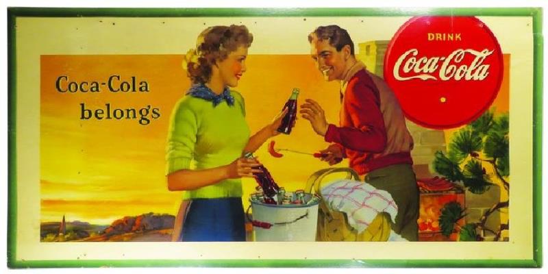 1943 Coca Cola Cardboard Sign