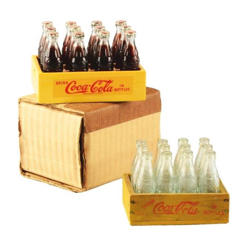 Two Sets of Miniature Coca-Cola Bottles.