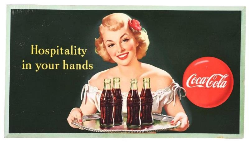 Coca-Cola Hospitality Cardboard Advertising Sign.
