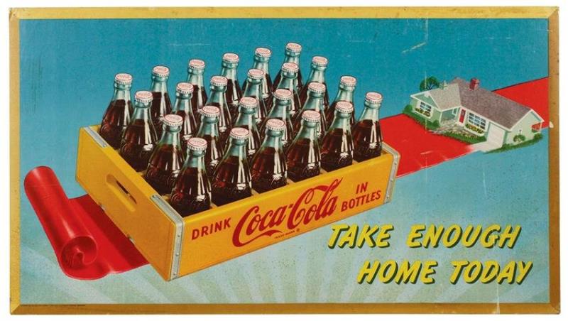 Coca-Cola Cardboard Lithos & diecut (3), 1952 "Take