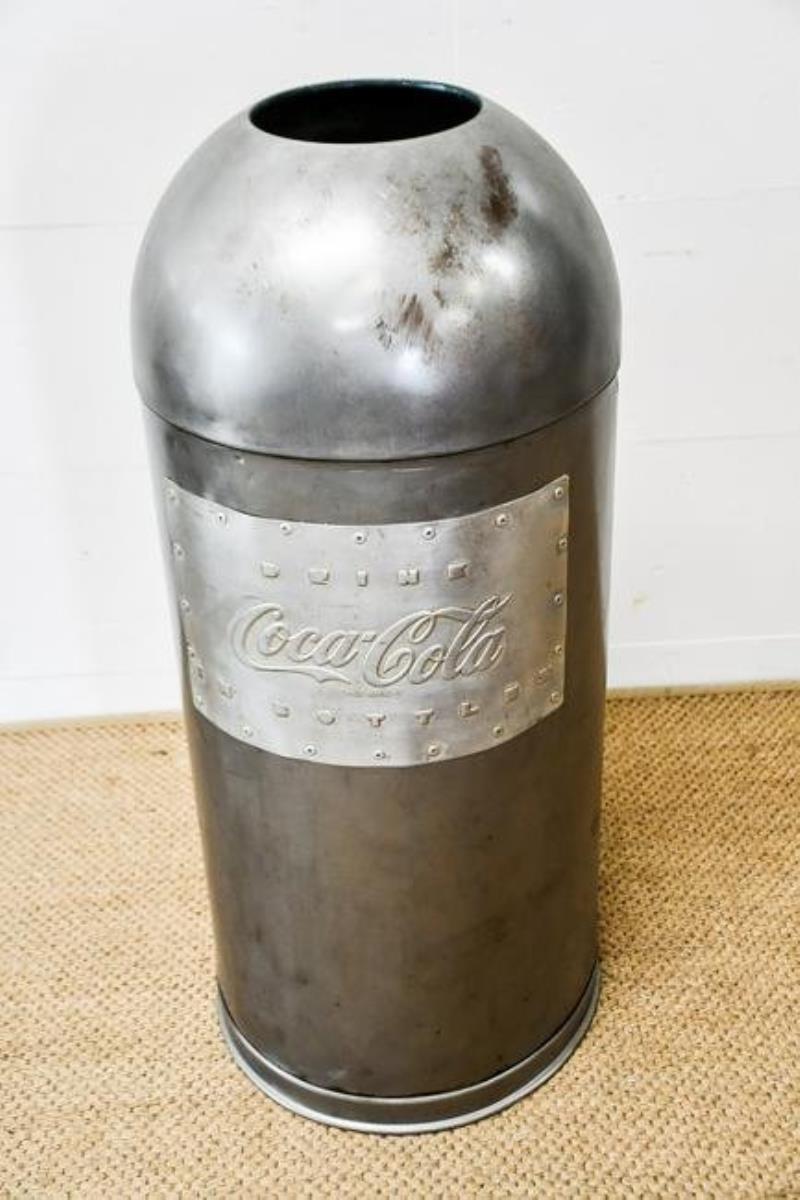 Industrial Waste Can Advertising Coca-Cola 35"H, 16"