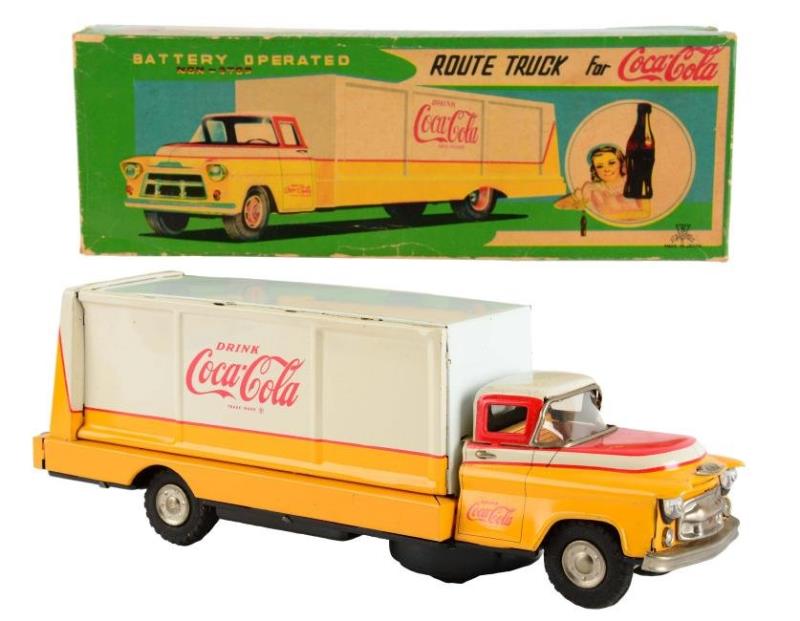 Japanese Tin Litho Battery Operated Coca-Cola Truck.