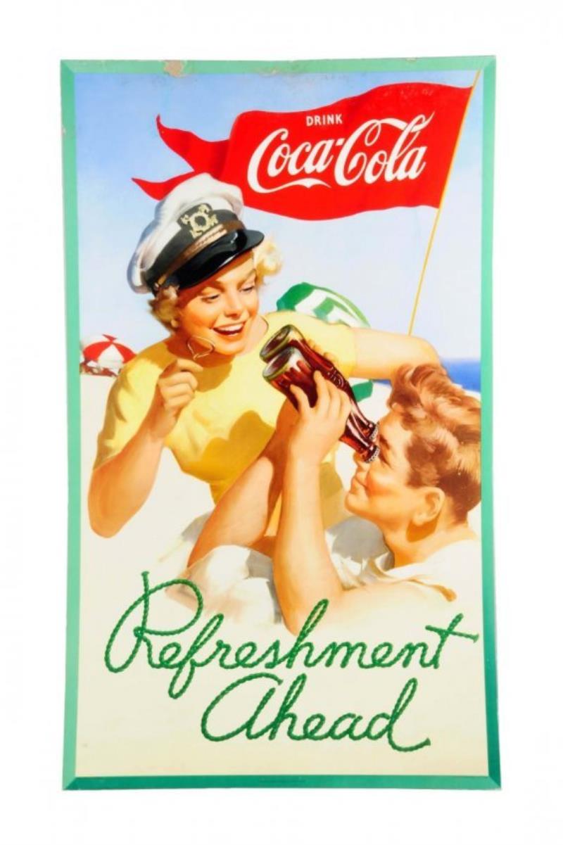 1952 Large Vertical Coca - Cola Poster.