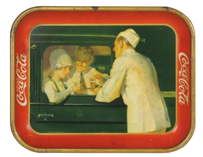 Coca-Cola serving tray, 1927 Curb Service, mfgd by