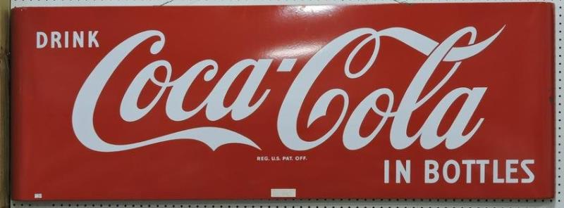 Porcelain Coca Cola sign with rounded