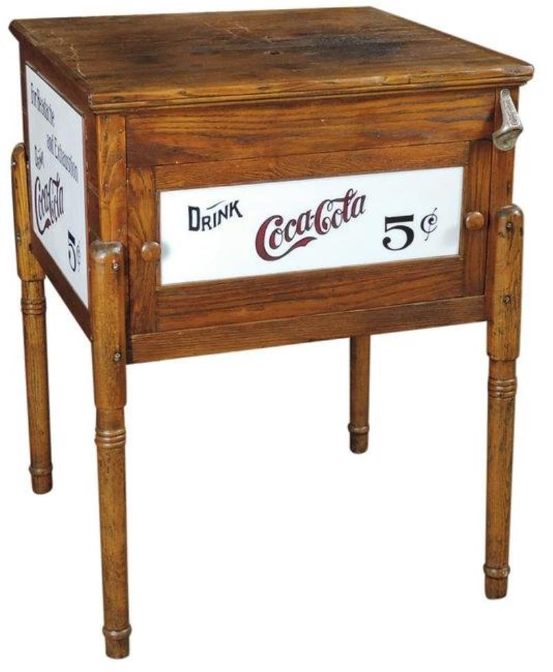 Coca-Cola Wooden Floor Cooler/Dispenser, prof