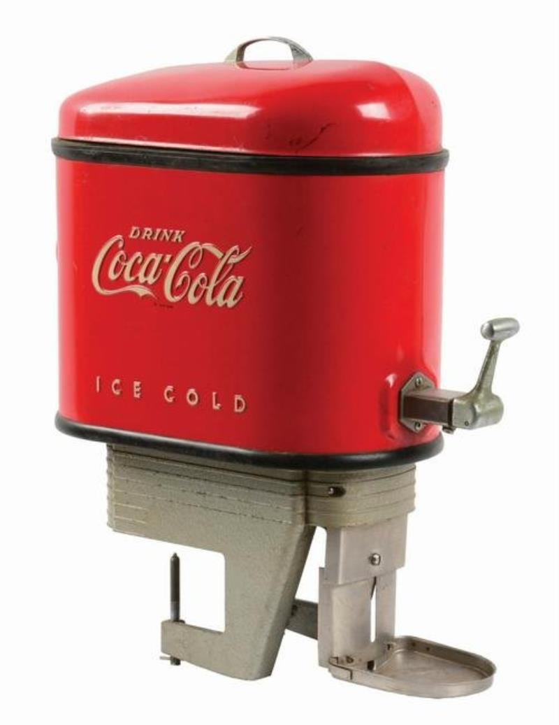 1930'S EMBOSSED COCA-COLA SODA FOUNTAIN DISPENSER.