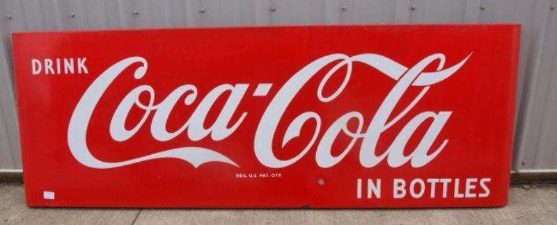 Coca Cola porcelain advertising sign with curved e