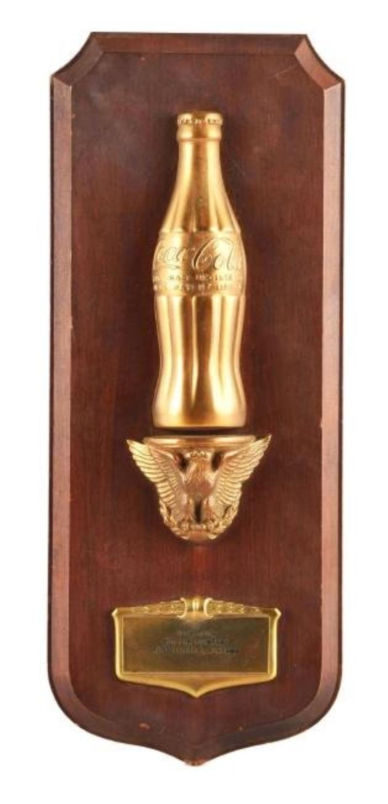 Coca-Cola Wooden & Bronze Bottle Plaque