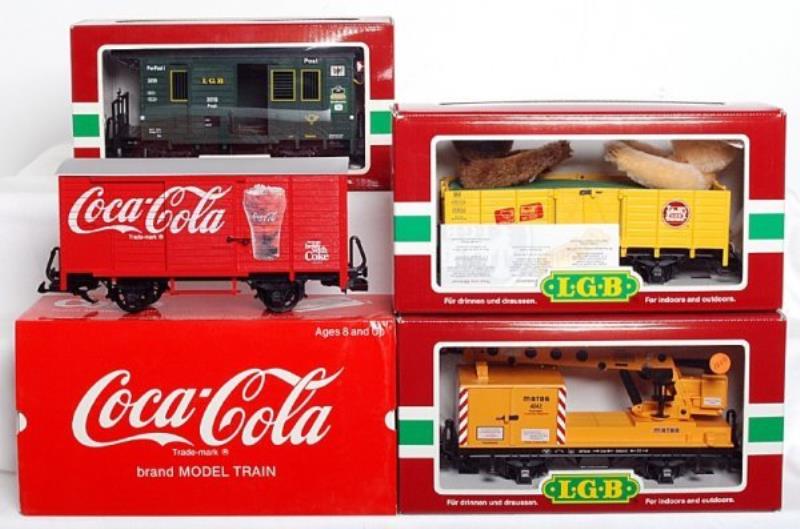 Four LGB G scale freight cars in original boxes