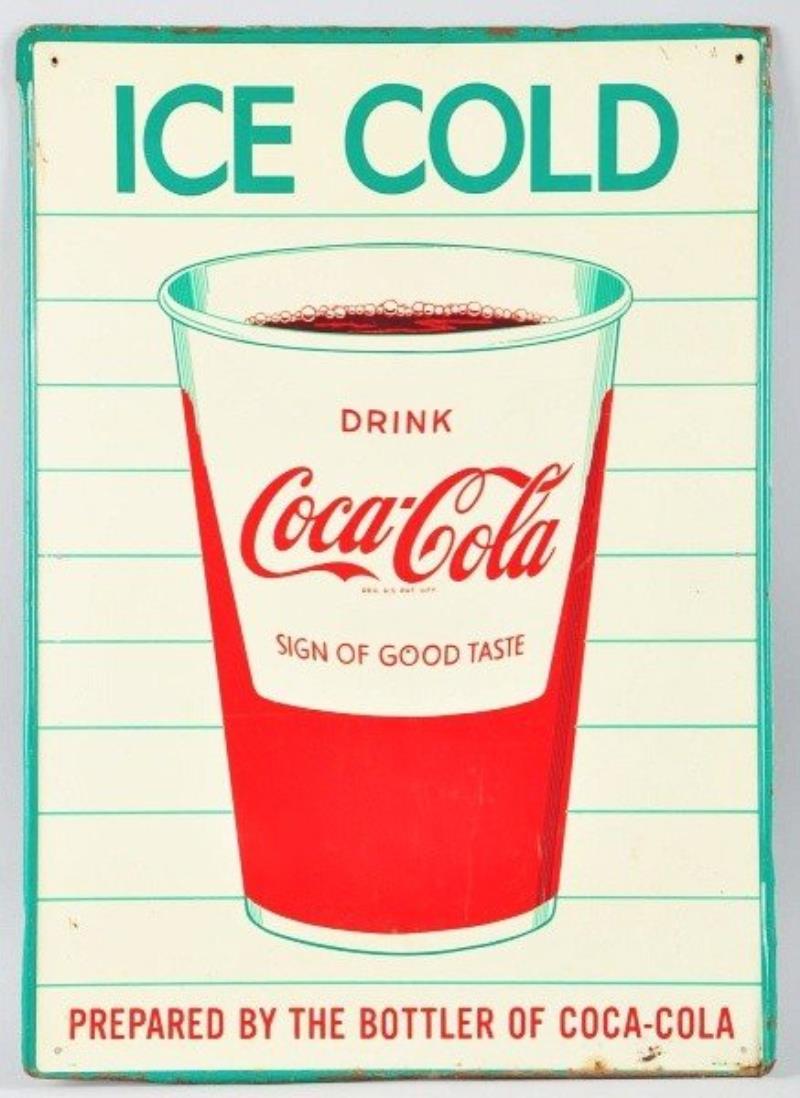 1960s Tin Coca-Cola Cup Sign