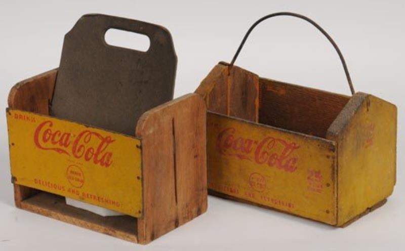 2 COCA-COLA 1940'S BOTTLE CARRIERS