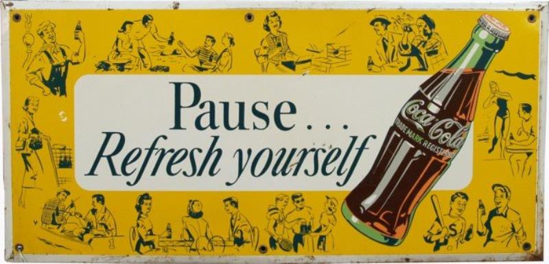 Coca Cola Tin Sign Over Cardboard