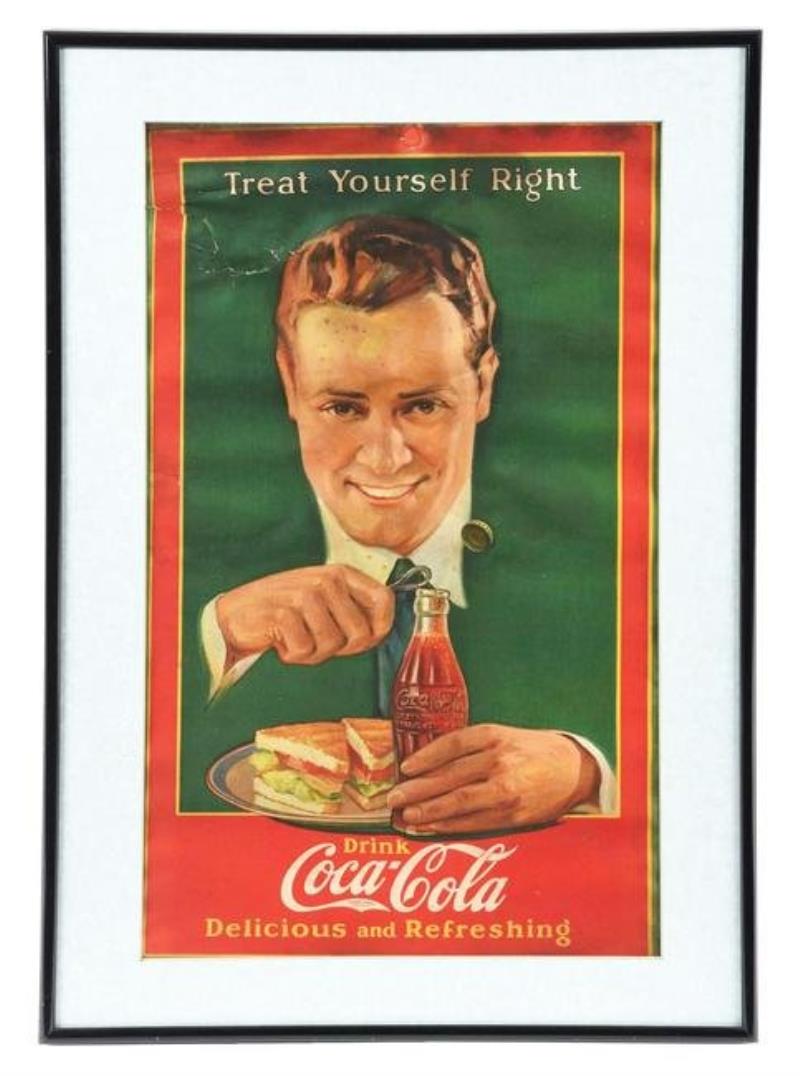 1920'S COCA-COLA TREAT YOURSELF RIGHT FRAMED