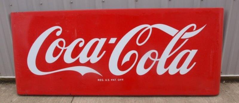Coca Cola porcelain advertising sign with curved e