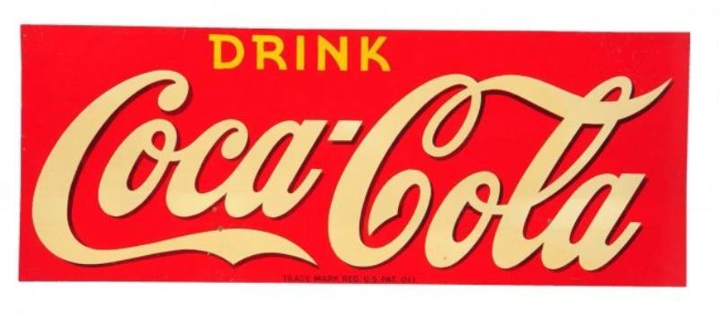 1940's Coca - Cola Masonite Sign.