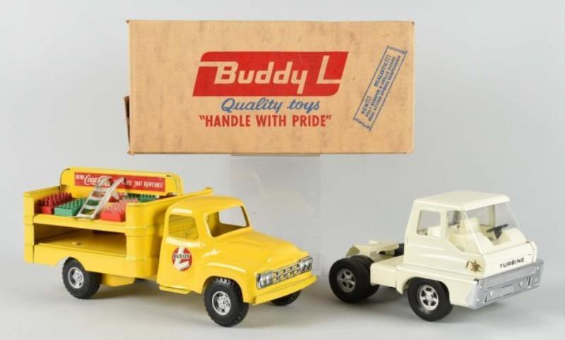 Pressed Steel Buddy L Coca - Cola Truck & Turbine.