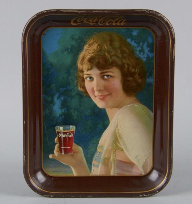 Coca Cola Smiling Girl Tin Serving Tray