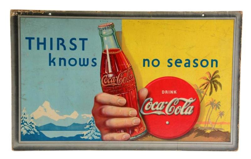 Coca - Cola Double Sided Thirst Knows No Season Sign.