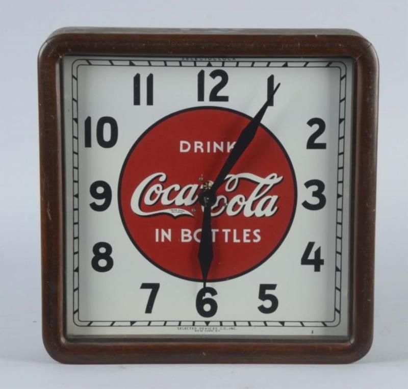 Wood Frame Coca Cola Wall Advertising Clock